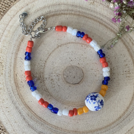 Holland koningsdag, WK, EK of Formule 1 armband rood wit blauw