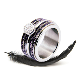 Tanzanite zirkonia ring iXXXi zilver kwaliteit juwelier - 2 mm - maat 20 Let op vulring!