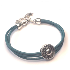 Leren armband dames turquoise