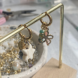 Kleine mini stalen oorringen goud 10 mm