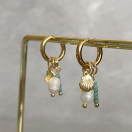 Kleine mini stalen oorringen goud 10 mm