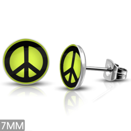 Sale PEACE oorbellen RVS colors