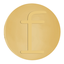 Vulring - Alfabet ring IXXXi Letter F goud - Maat 19 Let op vulring!