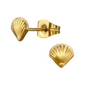 Schelpen Oorknopjes Roestvrij Staal Goud