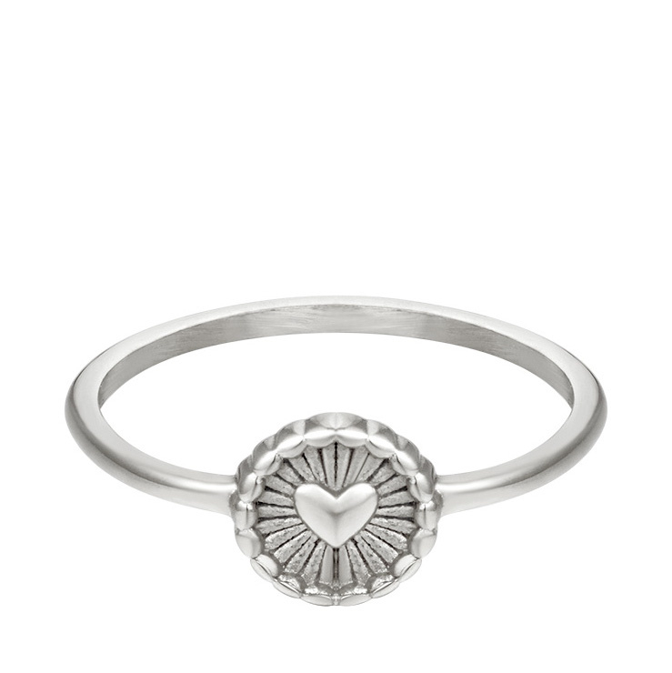 Dames ring staal Radiant heart - Ringmaat 17