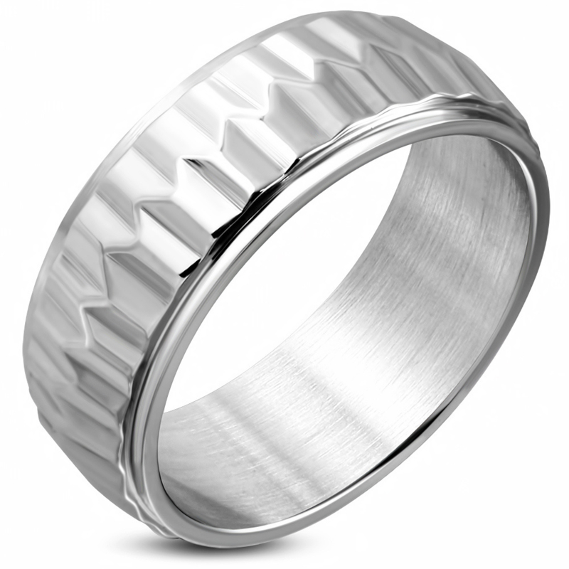 Dames ring staal curves - ringmaat 17