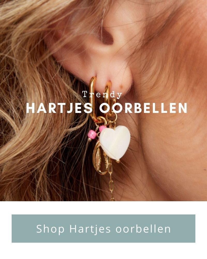 trendy hartjes oorbellen koop je bij Idhuna Jewels