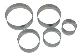- NEW - cutter set - stainless steel - 5 pieces - Circle - USP001