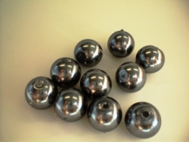 bead - glass pearl - hard coal -12 mm - 10 units - KEB008