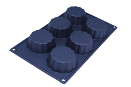 siliconen zeepmal - gebakje - 6 stuks - ZMR021