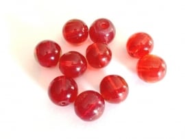 bead - acrylic bead - red - 14 mm - 10 units - KEB45