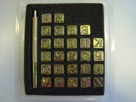 Soap stamp set - alphabet - ornamental letters - small - ZES008