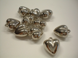 bedel - metaal look hart type 36 - 11 x 18 x 18 mm - 10 stuks - KEB023