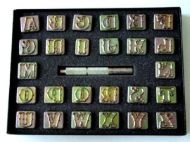 Soap stamp set - alphabet - open ornamental letters - medium - ZES018