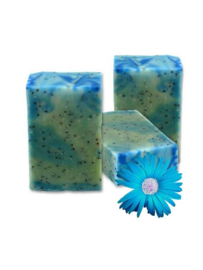 SQ-Natural - Olive Oil Soap - Eucalyptus & Blue Poppy scrub - SQN09