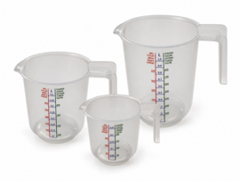 plastic measuring cup set - soft - 3 pieces - 250 ml - 500 ml - 1.000 ml - MEM44