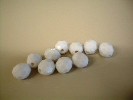 bead - acrylic facet  - white - 12 mm - 10 units - KEB007