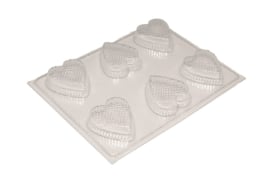  - SALE - Soap mold - chocolate hearts - 6 units - ZMP010