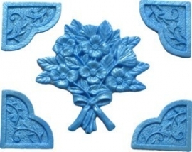 - SALE -  First Impressions - Mold  - Flowers -  flowers w/ cornerpieces - FL228