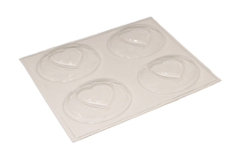  - SALE - Soap mold - oval with heart - 4 units - ZMP050