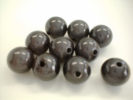 HQ bead - round miracle 3D - dark grey - 12 mm - 10 units - KEB016