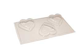  - SALE - Soap mold - heart - medium - 3 units - ZMP017