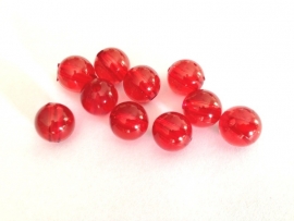kraal - acryl kraal - rood  - 12 mm - 10 stuks - KEB027