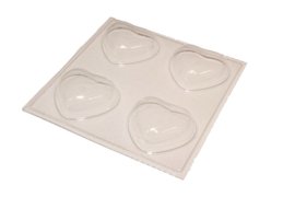  - SALE - Soap mold - heart - round - medium - 4 units - ZMP022