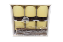 - NEW - Glass Bottle + Reed Sticks for Perfume - Yellow - 60 ml - Set of 6 Pieces - RES13