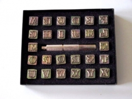 Soap stamp set - alphabet - open ornamental letters - small - ZES010