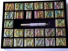 Soap stamp set - alphabet - open ornamental letters - large - ZES019