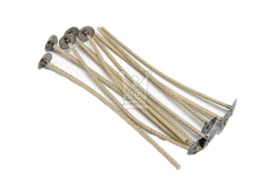- NIEUW - SQ ECO Lont voor plantaardige was - 36/22 - natuurlijk gewaxt - 75 / 80 mm	 - KLW536