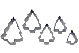 - NEW - cutter set - stainless steel - 5 pieces - Christmas tree - USP002