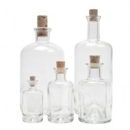 Glazen fles - apotheek + kurk - 100 ml