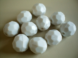 bead - acrylic facet - white - 20 mm - 10 units - KEB031