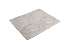  - SALE - Soap mold - Oval round medium - 4 units - (temporarily white)  - ZMP062