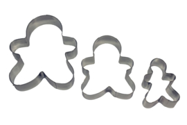 - NEW - cutter set - stainless steel - 3 pieces - Gingerbread Man - USP007