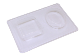 Soap mold - Assortment of 2 basic shapes - oval /  square - ZMP274