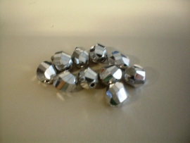 kraal - zilver look - facet helix - klein - 8 mm - 10 stuks - KEB004