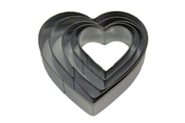 Soap cutter set - stainless steel - 5 pieces - Heart - USP005