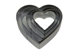 cutter set - stainless steel - 5 pieces - Heart - USP005