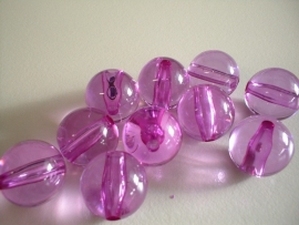 bead - acrylic fuchsia - round - 16 mm - 10 units - KEB035