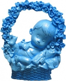 - SALE - First Impressions - Mold - Baby - boy floral basket - B206