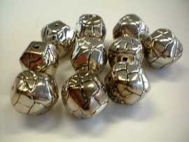 bead - metallic round blocky type 33 - 20  mm - 10 units  - KEB021