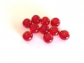 bead - acrylic bead - red - 8 mm - 10 units - KEB44
