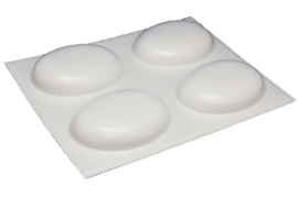  - SALE - Soap mold - Oval round medium - 4 units - (temporarily white)  - ZMP062