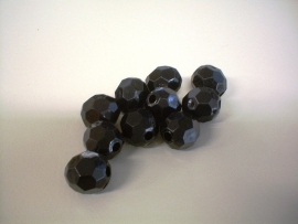 bead - acrylic facet - black - 12 mm - 10 units - KEB003