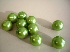 bead - plastic pearl - apple green - 16 mm - 10 units - KEB001