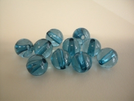 kraal - acryl kraal - aqua blauw  - 12 mm - 10 stuks - KEB026