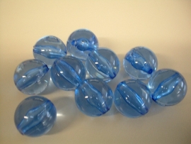 kraal - acryl kraal - blauw - 20 mm - 10 stuks - KEB002